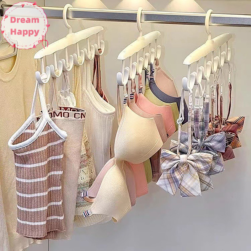 Dreamhappy ไม้แขวนเสื้อ 1PC สําหรับตู้เสื้อผ้า,360°Rotag Multi-Functional Racks พร้อมตะขอสําหรับกระเป๋าเข็มขัดหมวกยกทรง,ประหยัดพื้นที่เสื้อกั๊กชั้นเก็บ TH