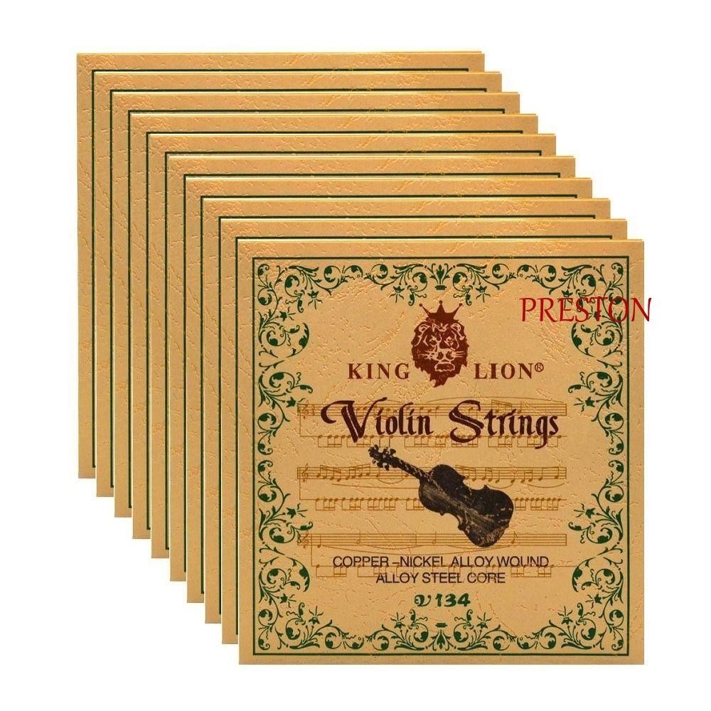 Preston King Lion ไวโอลิน String, V134 Steel Core ชุดสายไวโอลิน, อุปกรณ์เสริมไวโอลินทองแดงสีขาว-นิกเกิลไขลานนักดนตรี