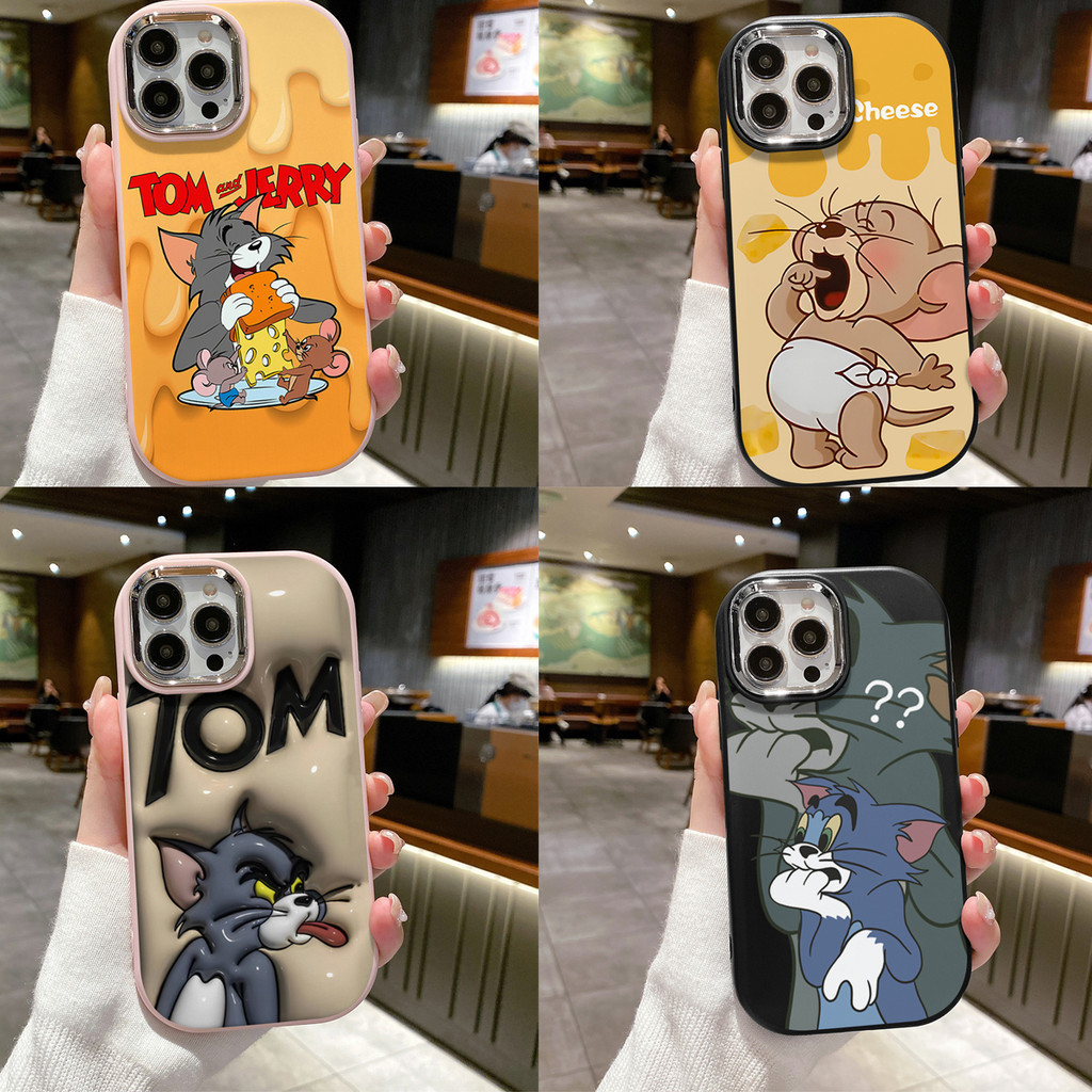 เคส OPPO A16 A58 A18 A54 A5S A15 A17 A3S A57 A5 A9 A31 2020 A77S A12 A38 A92 F11 A1K A96 แมวการ์ตูนน