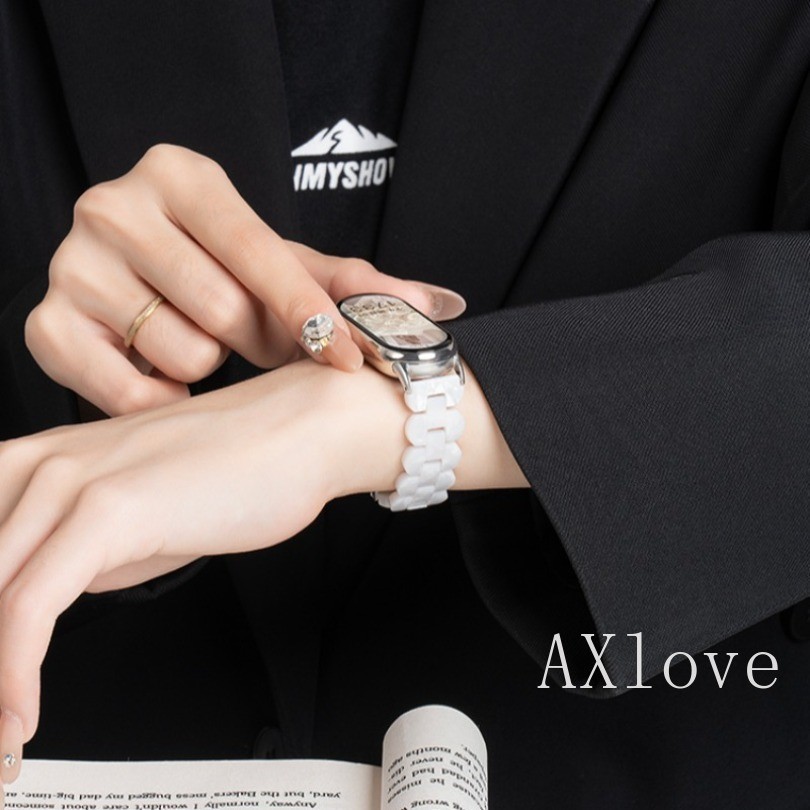 สายรัดสําหรับ เสี่ยวหมี่ ไมล์ วงดนตรี 9 8 เอ็นเอฟซี สร้อยข้อมือสําหรับ ไมล์ วงดนตรี 9 ไมล์ วงดนตรี 8 สายนาฬิกาแฟชั่นเรซิ่นอะคริลิพลาสติกแข็งสายรัดข้อมืออุป - รูปที่ 3