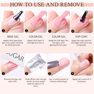 【Local】UR SUGAR 15ml Nude Nail Gel Polish กึ่งถาวรเคลือบเงา Soak Off Nail Art UV LED Gel