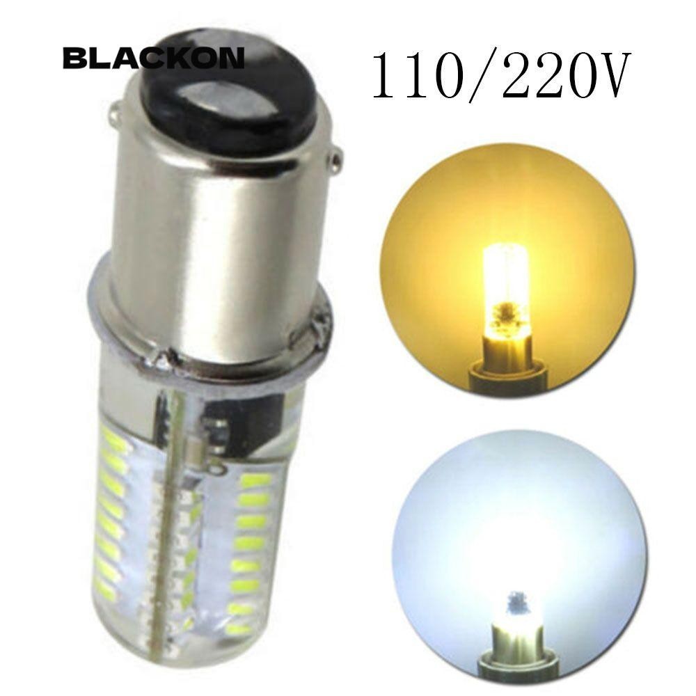 BLACKON หลอดไฟคริสตัล LED BA15D 2.6W สีขาวอบอุ่น ประหยัดพลังงาน 3014 64SMD 110 120V สําหรับจักรเย็บผ้า