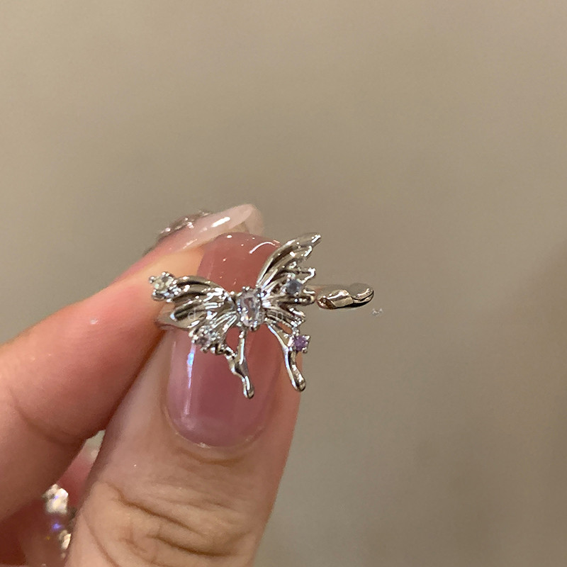 1ชิ้นผิดปกติผีเสื้อแหวนนิ้วเครื่องประดับเช่นของขวัญสําหรับผู้หญิงหวานสาว - รูปที่ 4