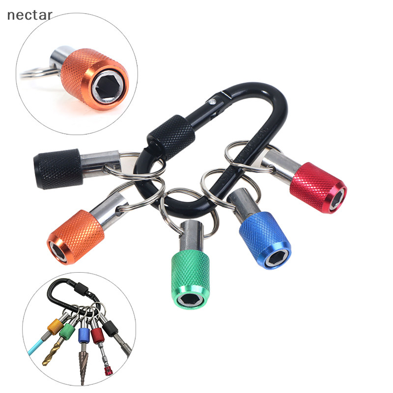 Tar 5PCS พวงกุญแจ Quick Release Power เครื่องมือชิ้นส่วน 1/4 Hex Shank ไขควงเจาะ Bits ผู้ถือ Extension Bar เจาะสกรูอะแดปเตอร์ N