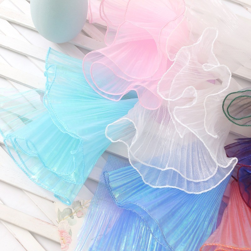 แนะนำ ผ้าม่าน 15 ซม.กว้างGradientสีTulle Organzaจีบลูกไม้ผ้าFringeริบบิ้นRuffle Trimชุดผ้าม่านผ้าหัตถกรรมเย็บDecor ราคาพิเศษ มีเก็บเงินปลายทาง