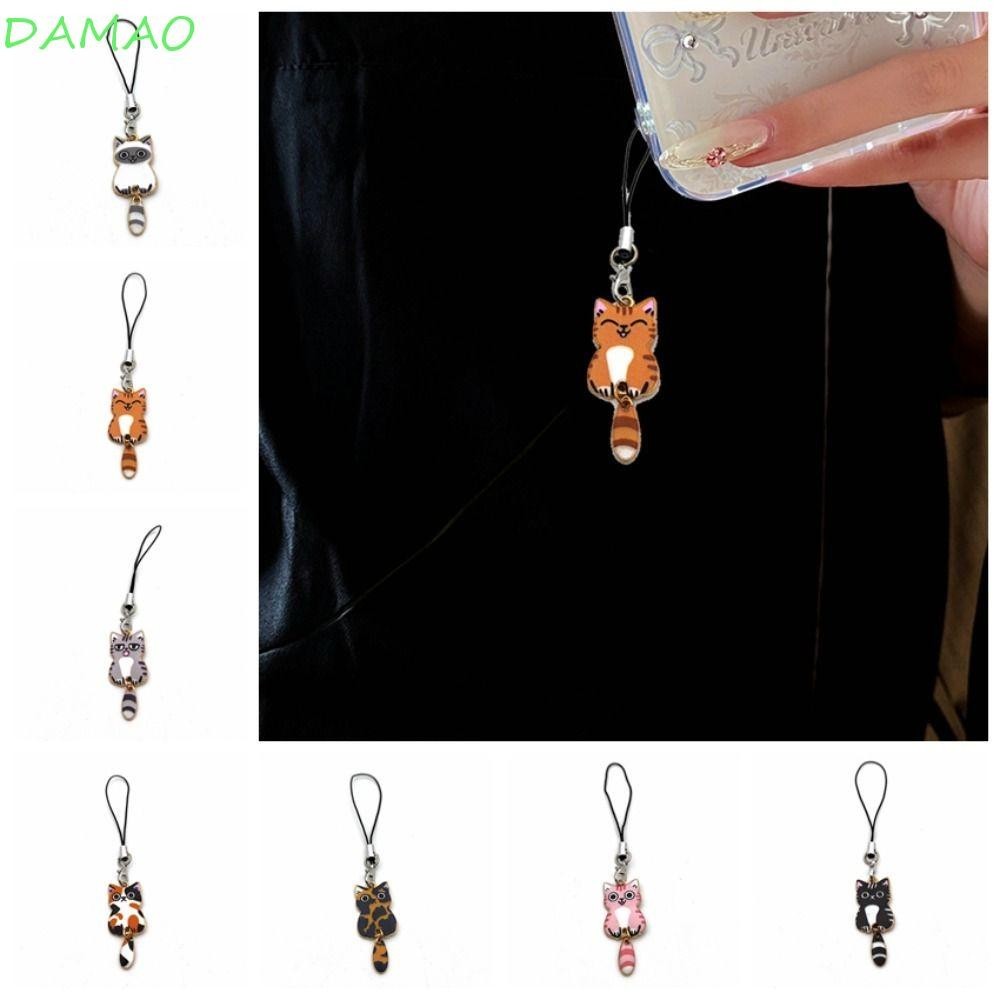 Damao Y2K โทรศัพท์ Charm, จี้ลูกแมว Anti Lost Cat สายคล้องโทรศัพท์, กระเป๋าตกแต่งน่ารักโทรศัพท์มือถือพวงกุญแจโทรศัพท์ Lanyard เครื่องประดับของขวัญ