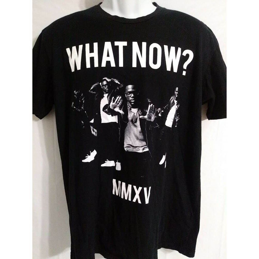Kevin Hart What Now MMXV Short Sleeve เสื้อยืดสีดําขนาดใหญ่ Comedy