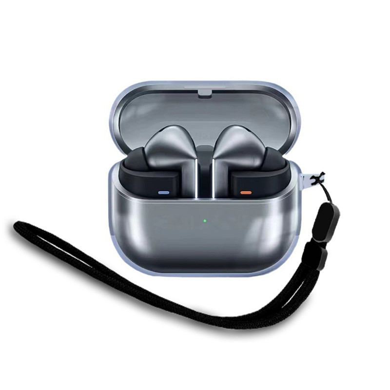 เคสใส ใช้ได้กับ Samsung Galaxy Buds 3 Pro, ปกอ่อนกันกระแทกที่ได้รับการอัพเกรดพร้อมเชือกเส้นเล็กสําหรับ Galaxy Buds 3 (โปร่งใส)