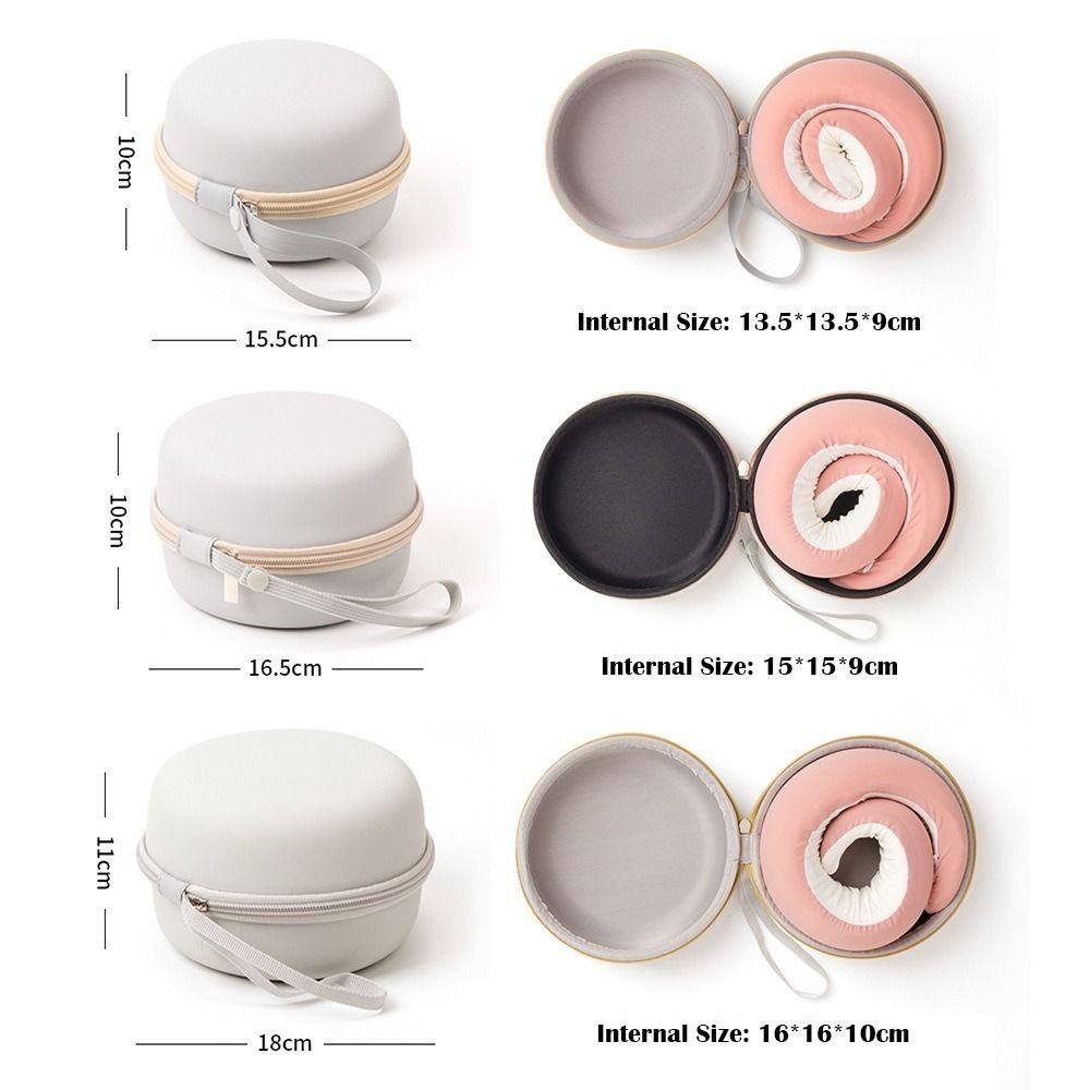 Breeze หมอนรองคอ U Type, กระเป๋าเก็บ EVA Porable, 2024 Zipper Round Camping Memory Foam Pillow Box Travel