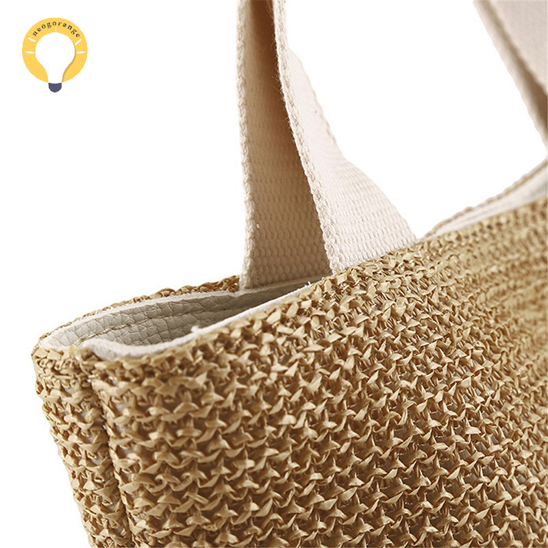 [neogrange] Elegant Ladies Strawทอกระเป๋าถือผู้หญิง Holiday Beach Casual Tote Top-Handleกระเป๋าแฟชั่นRetroกระเป๋าสะพายTH