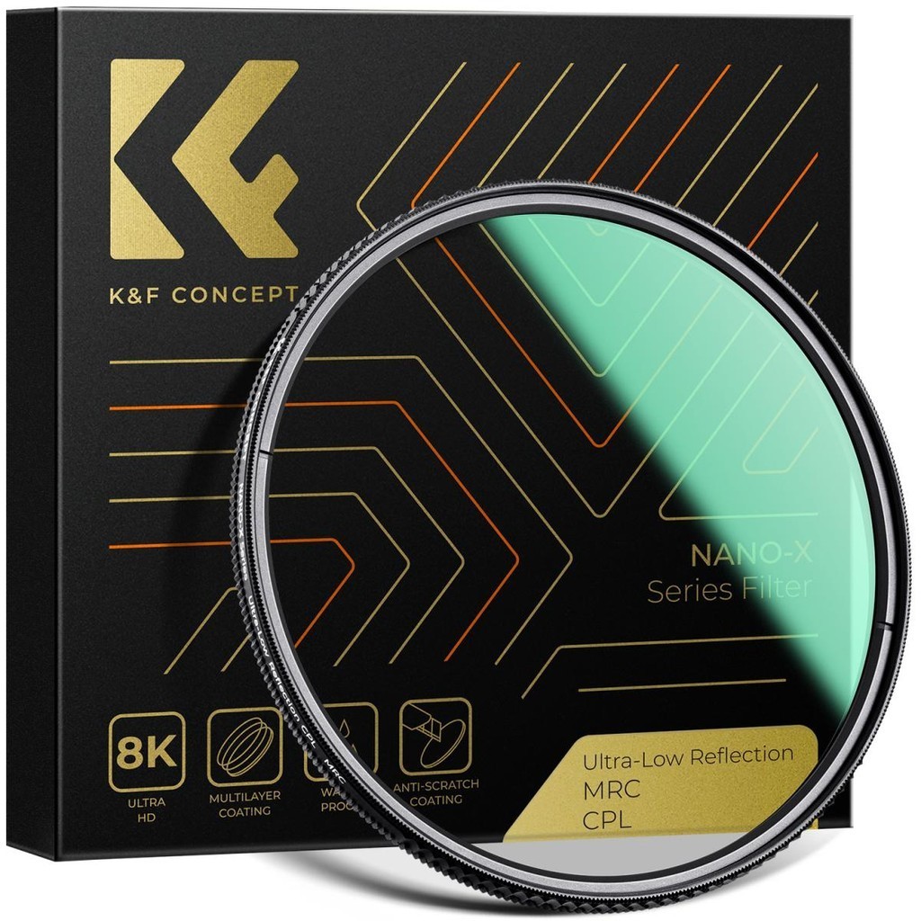 K&F Concept CPL Filter การสะท้อนต่ําเป็นพิเศษ 0.1% (เคลือบไทเทเนียม) พร้อมเคลือบหลายชั้น 28 อัน...
