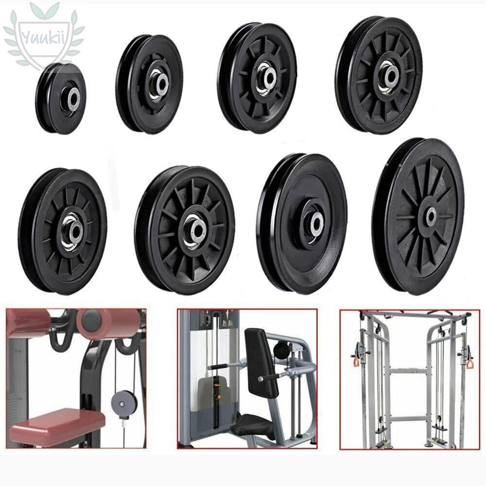 Yuukii Black Nylon Pulley, ชิ้นส่วนอุปกรณ์ออกกําลังกาย Pulley Wheel, Cable|ส่วนที่มีน้ําหนักเบาสวมใส่ที่ดีต้านทานแบริ่งไนล่อน