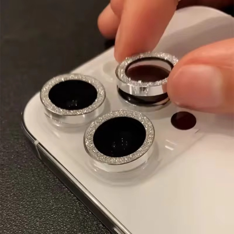 วงแหวนโลหะปกป้องเลนส์กล้อง For iPhone 11 13 15 14 12 16 Pro Max 13 Mini 15 Plus พร้อมกระจกนิรภัย