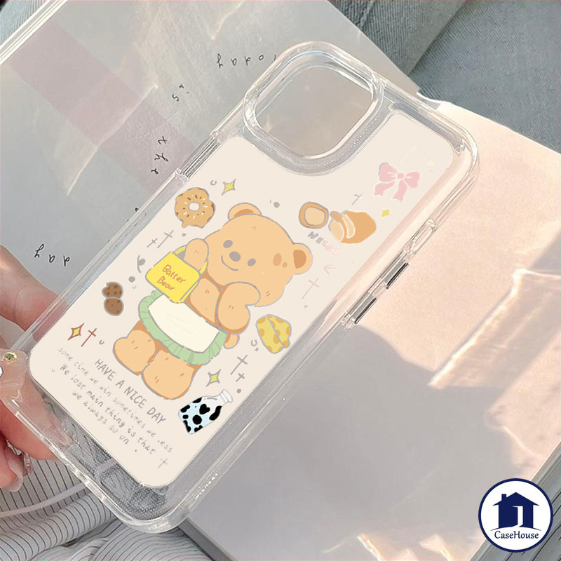 เคสนิ่มใสลายหมีเนยสุดน่ารัก เข้ากันได้กับ Redmi 13C 12 12C 9 9A 10A 10 A1 9T 10C 9C NFC Note 13 12 10 11 9 8 Pro POCO M3