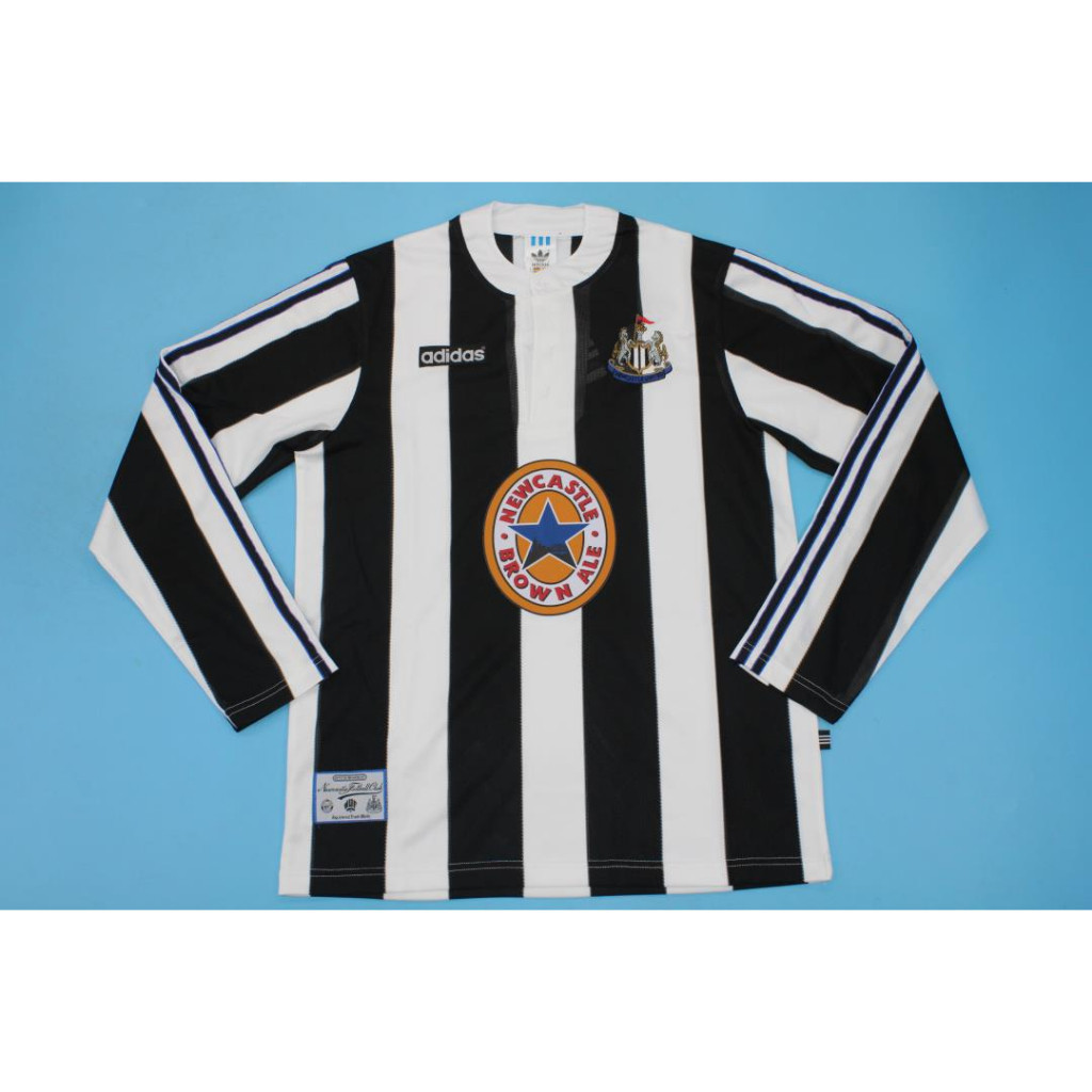 95-96 NUFC Home Away แขนยาว Retro Soccer Jersey ฟุตบอล #SHEARER #GINOLA