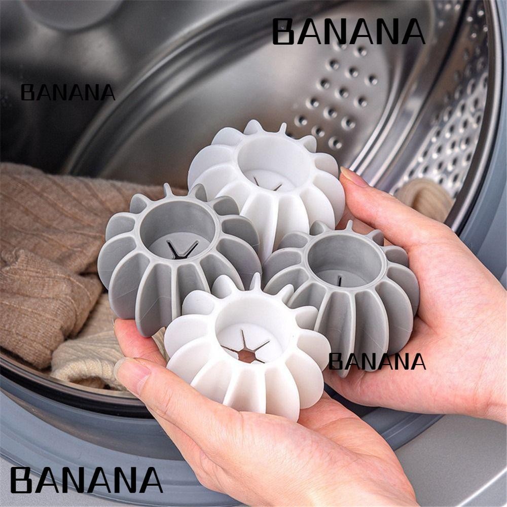 Banana1 2 ชิ้นลูกซักรีดเครื่องมือทําความสะอาดในครัวเรือน Cat Hair Catcher การปนเปื้อนนํากลับมาใช้ใหม่แห้งอุปกรณ์ซักผ้าผ้า Softener