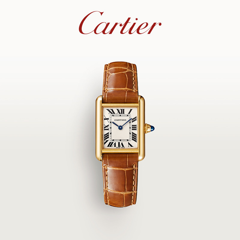 Cartier Cartier Tank Louis Cartier นาฬิกาข้อมือ นาฬิกาสายหนังจระเข้สีทอง