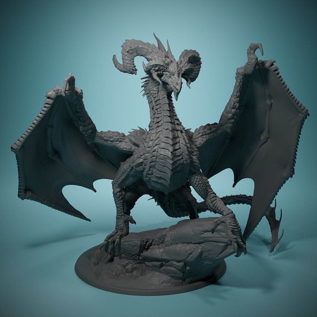 มังกรดำ Elder Dragon และ Dungeon DND Running Group หมากรุกเรซิ่นแม่พิมพ์สีขาวพิมพ์3มิติทหารมังกรรุ่น g2uk