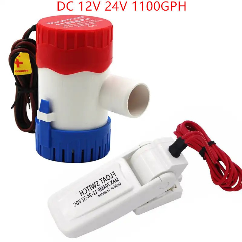 ปั๊มน้ำ DC 12V 24V 1100GPH 12V 24V ปั๊มน้ำท้องเรือ  ปั๊มน้ำบาดาลใต้น้ำทะเล