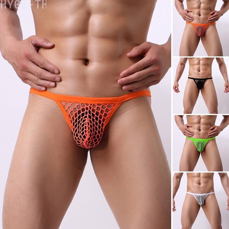 [HYGETH]Breathable Underwear G String T Back Thongs Men Sexy Low Rise Briefs White Color[Ready stock]