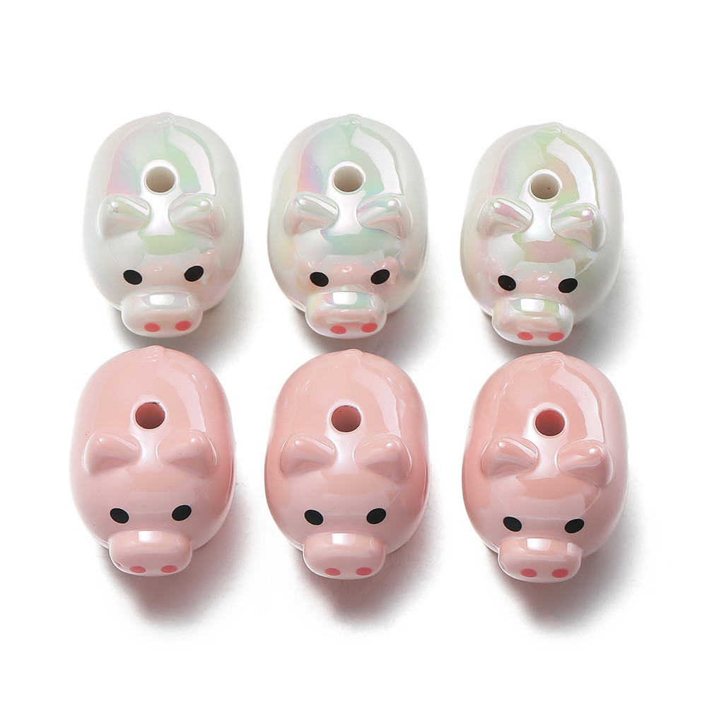 St. kunkka 1 ชิ้นอะคริลิคน่ารักแกะลูกหมูลูกปัดสีสันสดใสลูกปัดหลวม DIY ทําสร้อยข้อมือสร้อยคอลูกปัดเครื่องประดับวัสดุอุปกรณ์เสริม — صورة 5
