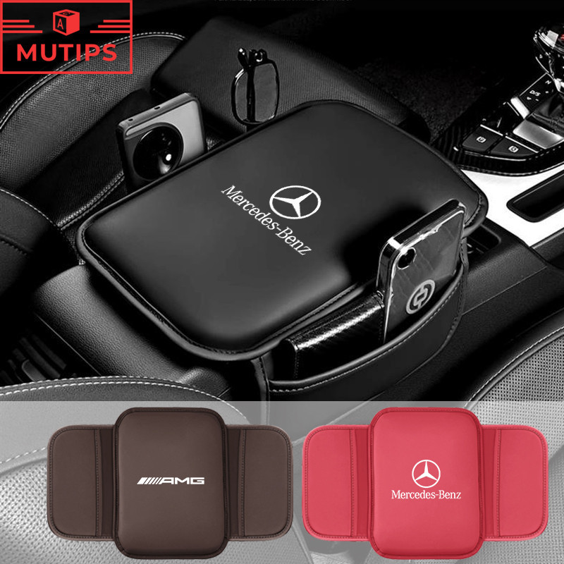 Mercedes Benz AMG ที่เท้าแขนในรถ เบาะที่เท้าแขนรถยนต์ คอนโซลกลางที่เท้าแขนปก เบาะ พร้อมถุงเก็บ C Class W207 W211 W205 W212 W204 W220 W206 W124 W213 W218 W222