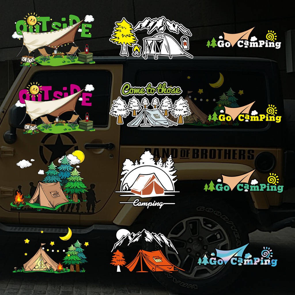เต็นท์ สติกเกอร์  สําหรับถัง300รถออฟโรด ตั้งแคมป์กลางแจ้งผจญภัยสติ๊กเกอร์ตกแต่งปกรถรอยขีดข่วนสติกเกอร์กันน้ํา/สไตล์ที่แตกต่างกัน
