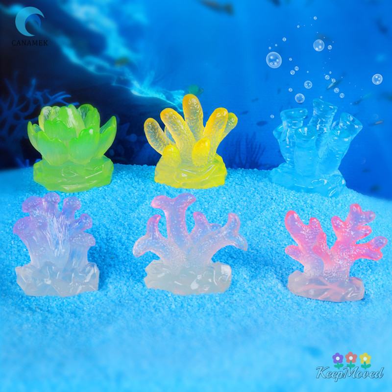 Keepmoving Mini Luminous Marine Life เครื่องประดับ Coral Shell Conch ปลาดาว Figurine Micro ภูมิทัศน์ปลา Aquarium ตกแต่งใหม่