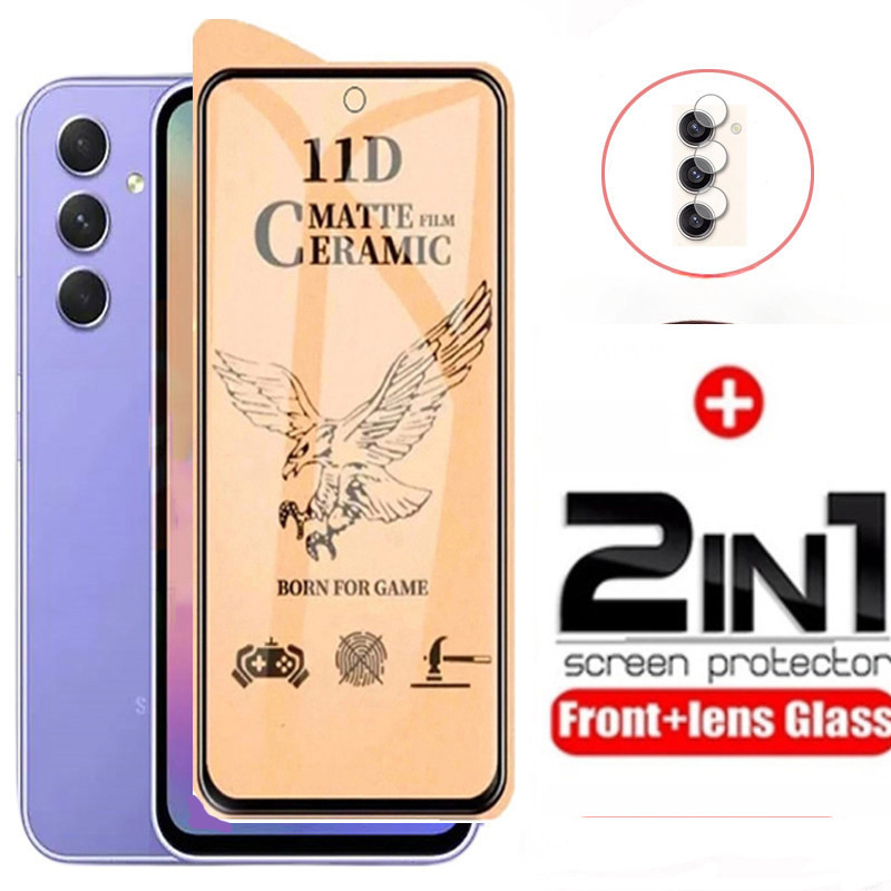 2 in 1 Anti Scratch เลนส์ฟิล์มสําหรับ Samsung M35 5G เซรามิคฟิล์มกระจกนิรภัยสําหรับ Samsung Galaxy G
