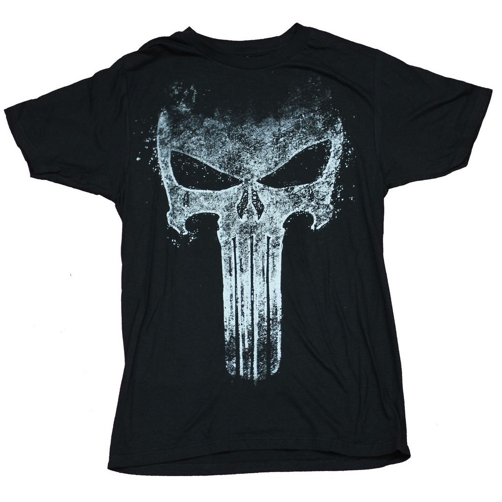 Punisher Mens T-Shirt - Distressed Punisher Painted Painted Image
