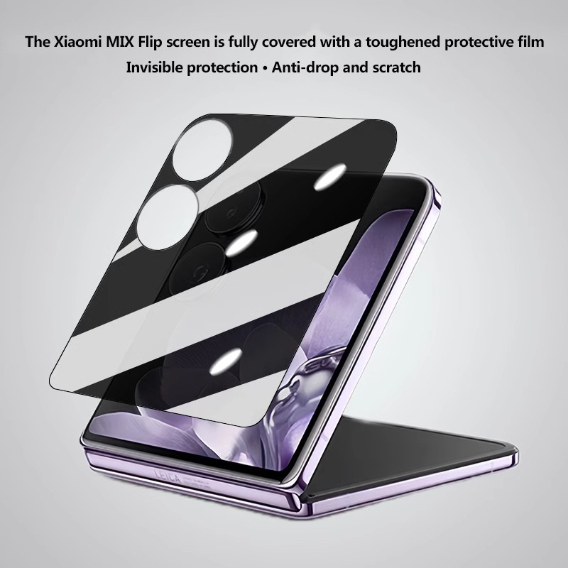 กระจกนิรภัยโค้ง Anti-spy สําหรับ Xiaomi Mix Flip Privacy Screen Protector ฟิล์มป้องกันการแอบดู