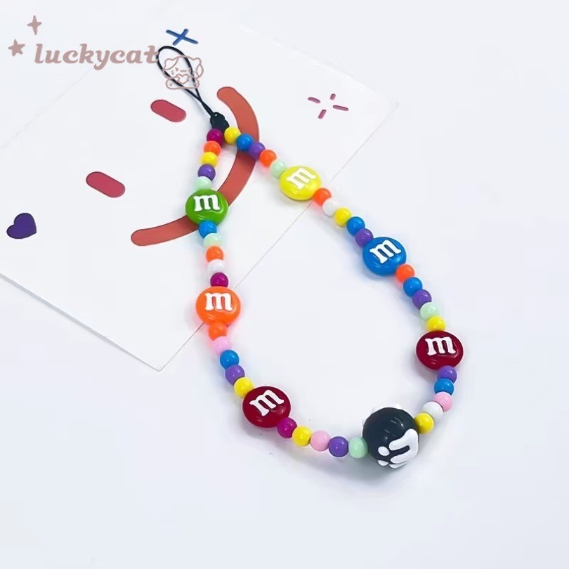 ที่โดดเด่น Dopamine สี M ถั่วโทรศัพท์ Lanyard Airpods Lanyard Key Lanyard โทรศัพท์เครื่องประดับป้องกันการสูญเสียฤดูใบไม้ร่วงอุปกรณ์เสริมโทรศัพท์