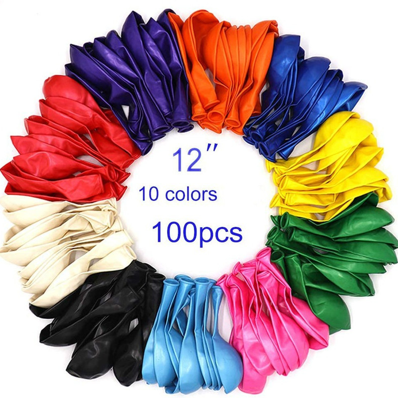 100ชิ้น/เซ็ตมุก12นิ้วบอลลูนน้ํายางเด็กงานเลี้ยงวันเกิดวันหยุดฉากแต่งงานตกแต่ง