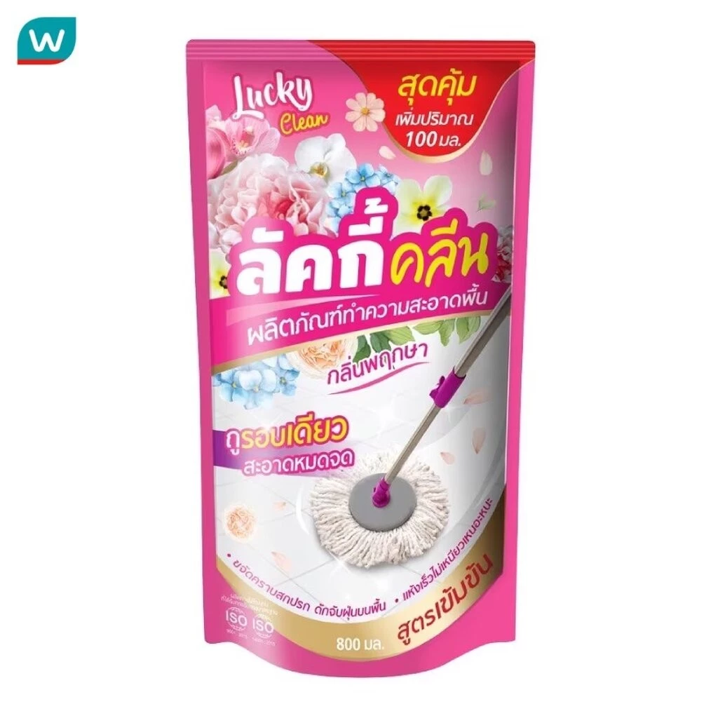 Lucky ลัคกี้ คลีน น้ำยาถูพื้น กลิ่นพฤกษา 800มล.