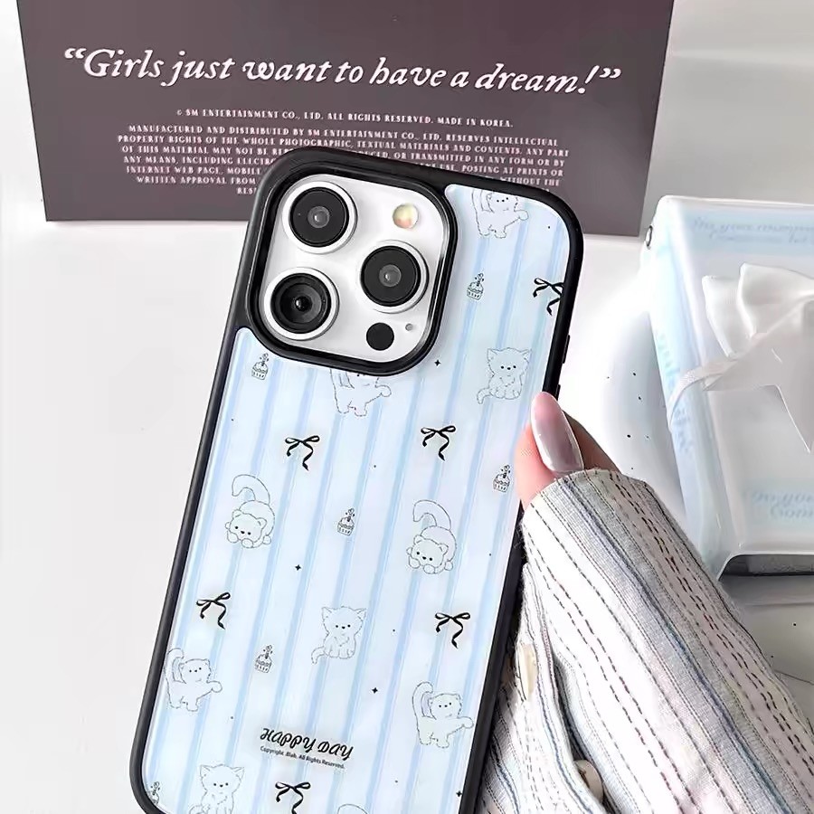 เคสแมวน่ารักสําหรับ iPhone16ProMax 15 14Pro 13 XSMAX 8PLUS