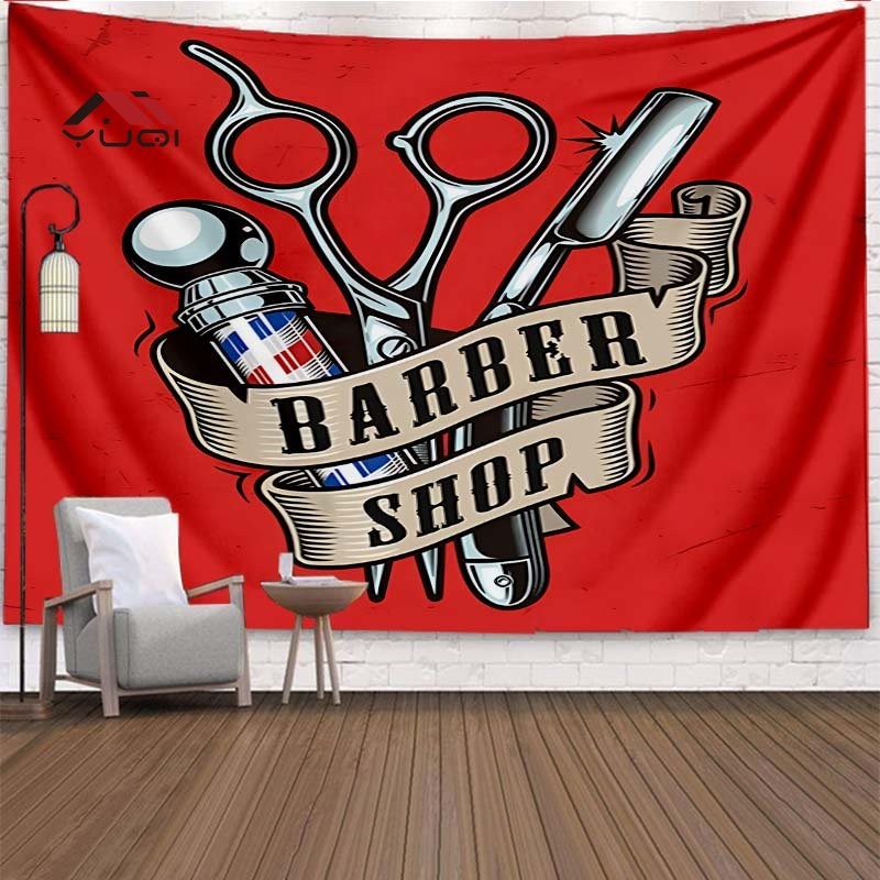 ร้านตัดผมรูปแบบ Wall Tapestry Creative ขนาดใหญ่ Tapestry Tapestries ห้องนั่งเล่นตกแต่งบ้าน Tapestri 6 ขนาด