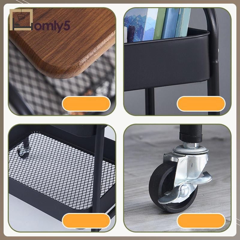 [Homyl5] Slim Storage Cart Rolling Utility Cartกรอบโลหะชั้นวางผลไม้สไลด์Out Organizerรถเข็นมือถือล้อสําหรับ