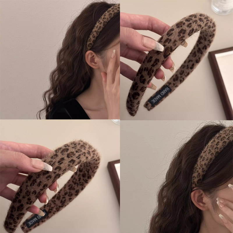Vintage Classic Leopard Hairbands Headwear ผม Hoop แฟชั่นอุปกรณ์เสริมผม