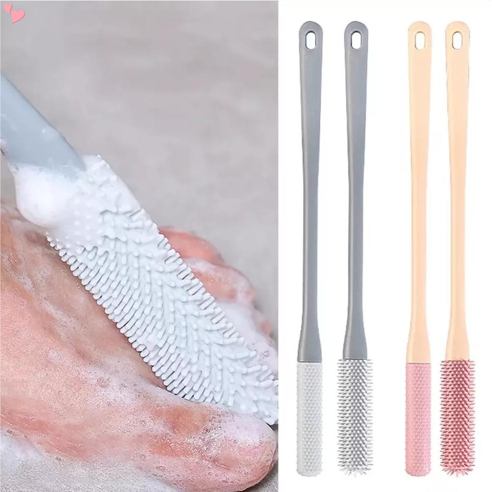 ด้ามยาว Toe Gaps แปรงทําความสะอาดซิลิโคนนุ่มพิเศษ Foot Scrubber Exfoliating แปรงล้างเท้าแปรงสําหรับอาบน้ํา