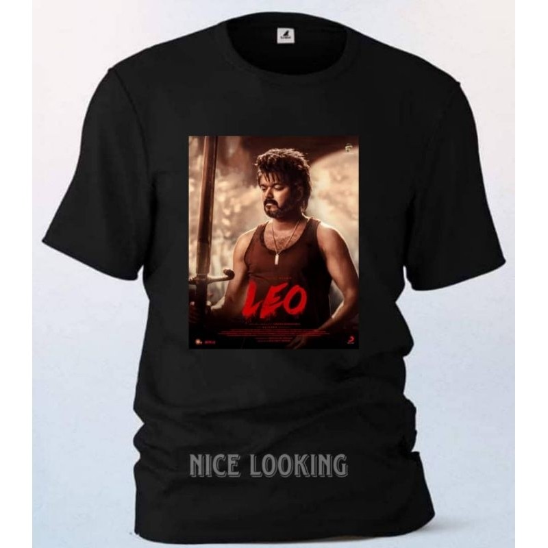 Leo Tarpathi Vijay เสื้อยืดหนัง lelaki dan Perempuan เสื้อยืดคอกลมแขนสั้นผ้าฝ้าย