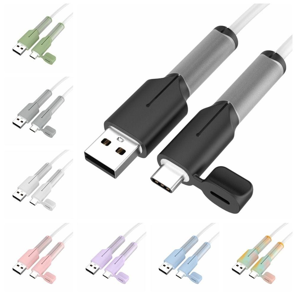ตัวป้องกันสายเคเบิล สายชาร์จแบบซิลิโคน Type C/USB ฝาปิดป้องกันสายชาร์จ อุปกรณ์ป้องกันสายข้อมูล ฝาปิดซิลิโคน [Cucko]