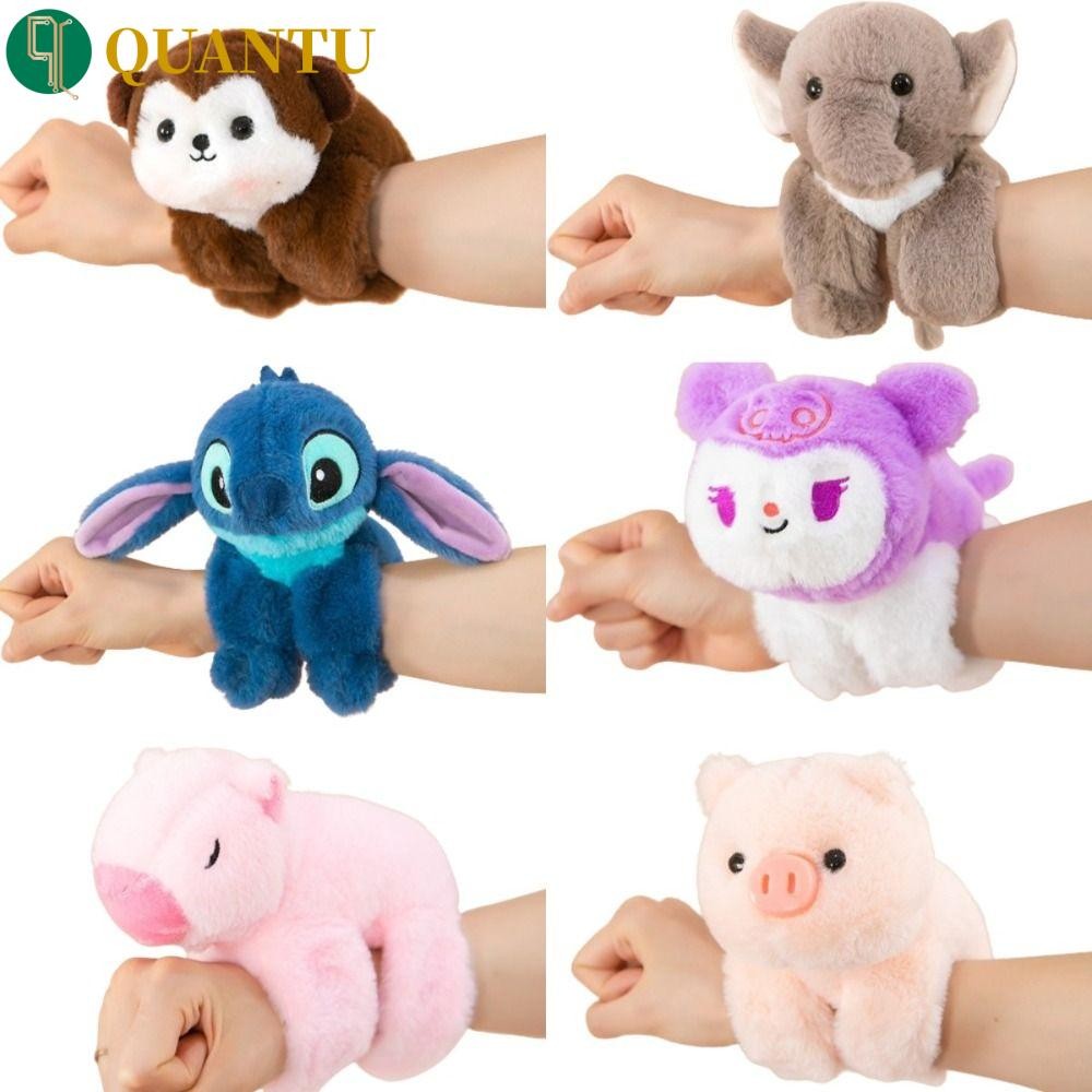Quantu Slap Bracelet Series, Capybara Rodent Kulomi Plush Doll Slap Bracelet, ตุ๊กตาสัตว์ช้างจําลองข้อมือสไตล์ Capybara Plush สายรัดข้อมือของเล่นคริสต์มาส