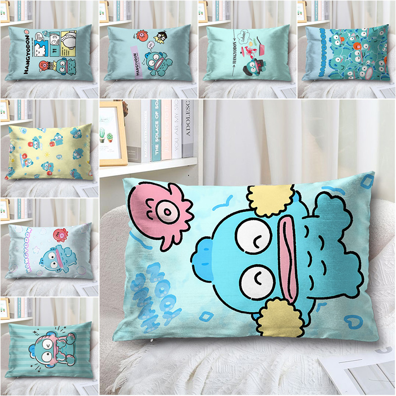 SANRIO ซานริโอ แฮงโยดอน ปลอกหมอนสี่เหลี่ยมพิมพ์ด้านเดียวตกแต่งโซฟาตกแต่งห้องนอน (ไม่มีแกนกลาง)