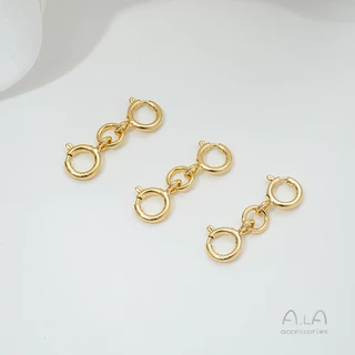 💖ALA เครื่องประดับ DIY💖S925หัวเข็มขัดเงินหัวเข็มขัดสปริงสองหัวสร้อยข้อมือสร้อยคอหัวเข็มขัดสากลอุปกรณ์รักษาสี DIY ทำด้วยมือเครื่องประดับตกแต่ง【ข้อมือ/สร้อยคอ/จี้คอ/จี้ DIY】