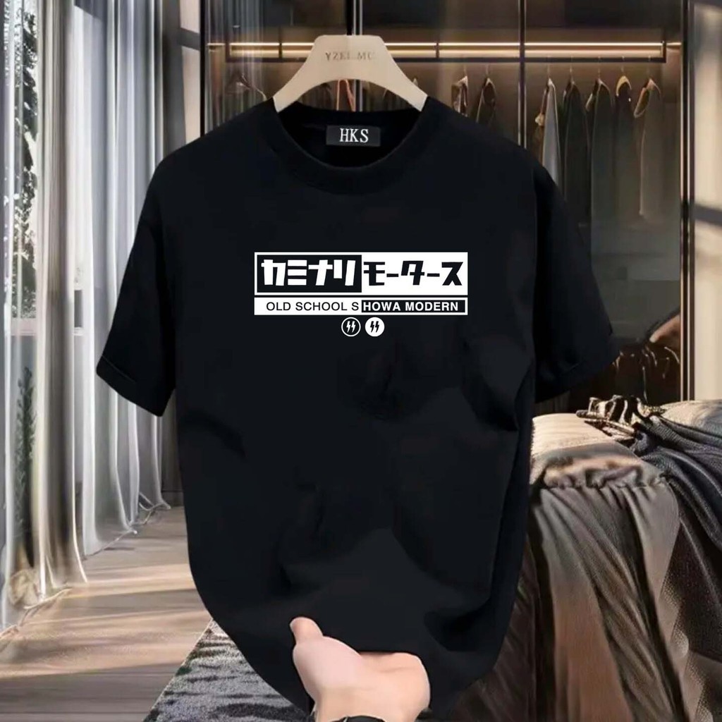 (จัดส่งตลอด 24 ชั่วโมง)HY trendy menswear เสื้อยืดสกรีนลายหน้าใหญ่+คอหลังเล็ก 1