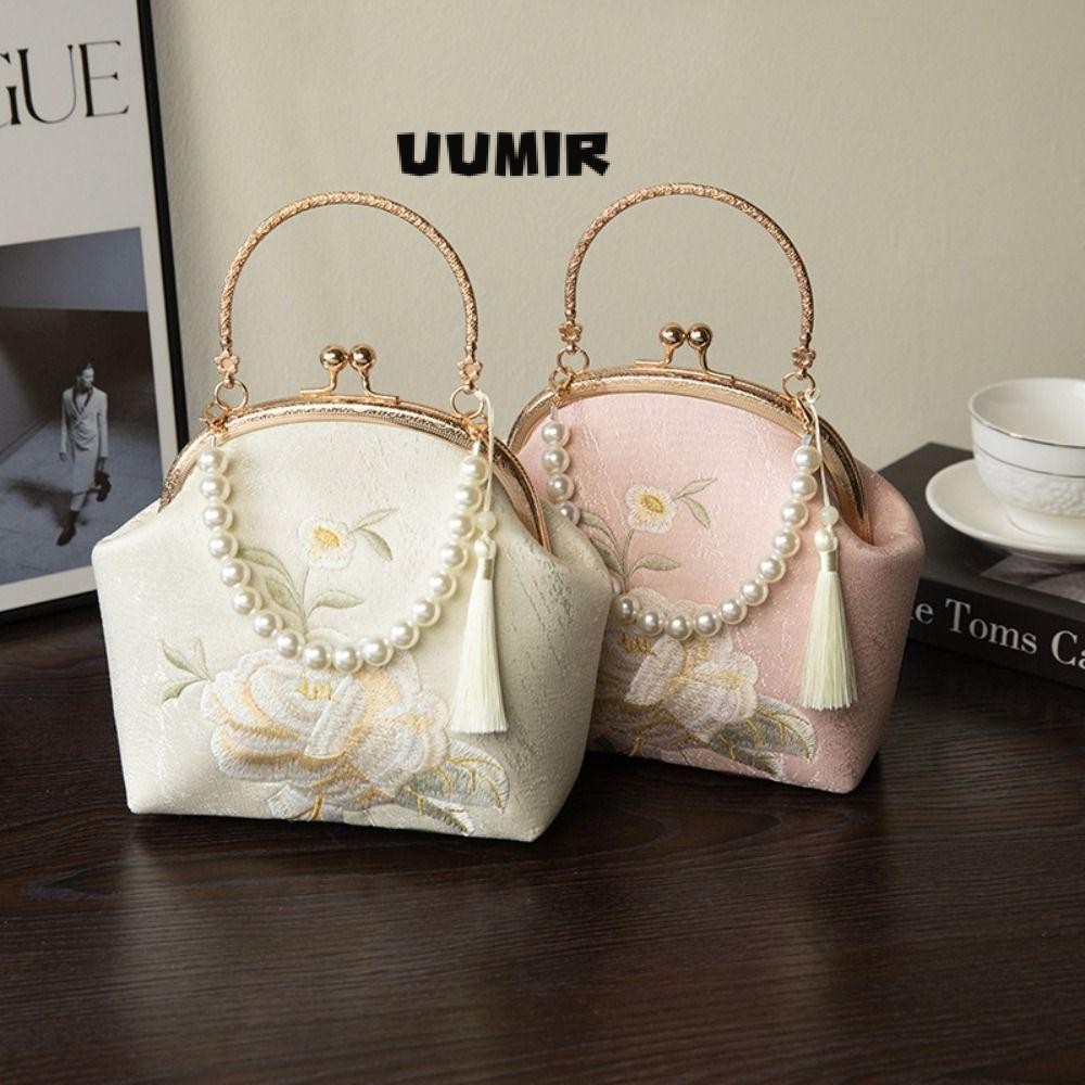 UUMIR กระเป๋าถือสไตล์จีนพู่กระเป๋าสะพายข้างหรูหรากระเป๋าผู้หญิงโพลีเอสเตอร์