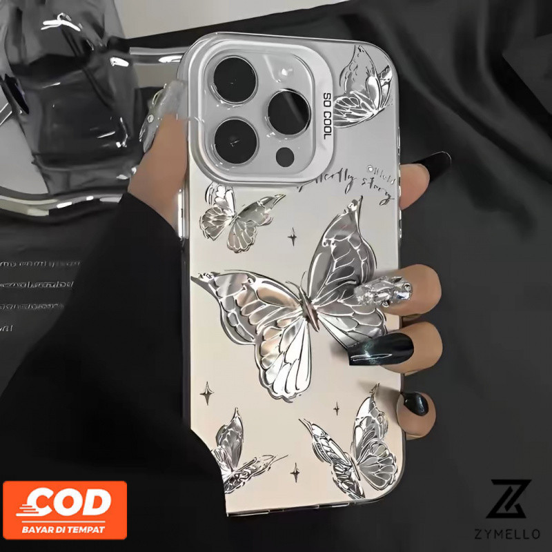 สําหรับOPPO Reno 14F Reno 14Pro Reno 13F Reno 13 Pro Reno12 F Reno 12 Reno11 F Reno 11 Pro Reno 10 Pro 5G Reno 8T Reno 8Z Reno 7Z Reno 8 โลหะผีเสื้อกันกระแทกTPUเคสโทรศัพท์