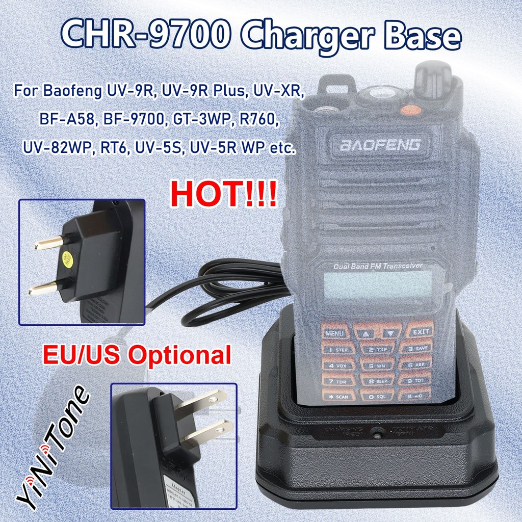 วิทยุสองทาง CHR-9700 ฐานชาร์จสําหรับ BaoFeng UV-9R Plus BF-9700 UV-5R แบตเตอรี่เดสก์ท็อป