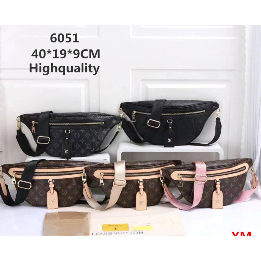 แฟชั่น Louis Vuitton หนังแท้ กระเป๋าหน้าอก คุณภาพสูง pvc กระเป๋าผู้ชาย สบาย ๆ สปอร์ตเป้สะพายหลัง