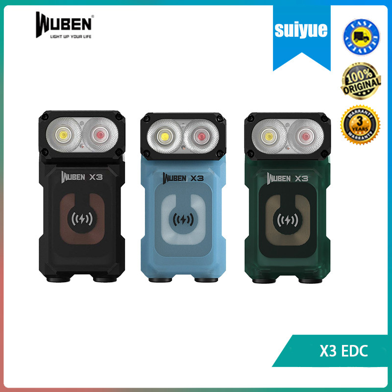 Wuben X3 EDC ไฟฉาย 700 Lumens หัวหมุนไร้สายชาร์จฐานแม่เหล็กแบตเตอรี่ในตัว